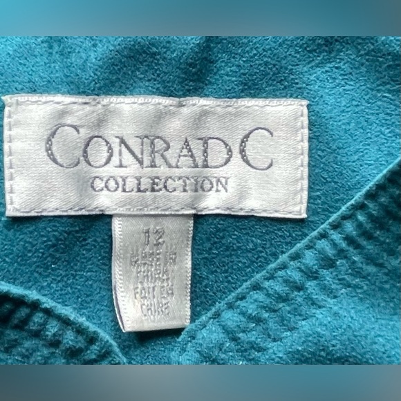 Conrad C Collection Teal Cut Out Design Full Zip Long Sleeve Jacket Women’s 12 - Picture 4 of 9